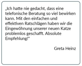 Kundenstimme zur Katzenverhaltensberatung – Bewertung 3