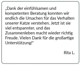 Kundenstimme zur Katzenverhaltensberatung – Bewertung 1